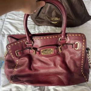 Authentic micheal kors soft leather Hamilton burgundy